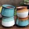 Handmade Medium-Sized Ceramic Pot with Feet – Succulent Planter In Breathable Colored Glaze Coarse Pottery.