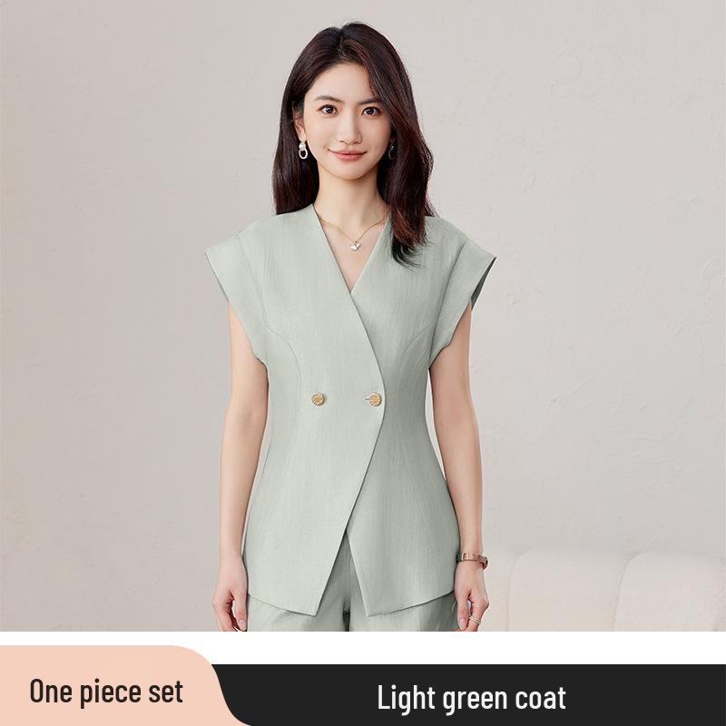 

2025 Летний Высококлассный Костюм без Рукавов с Шортами – Богиня Маленький OL Стиль XL