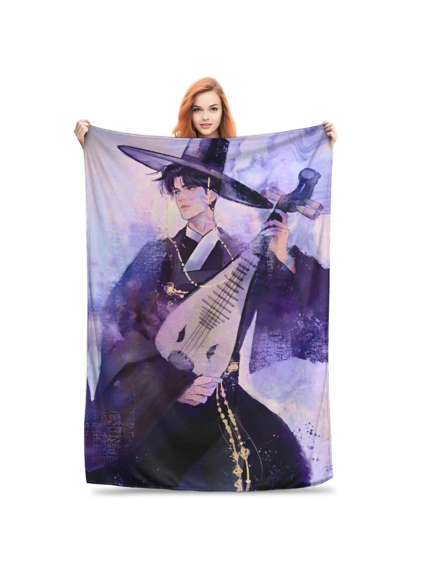 

KPop Demon Hunters Anime Soft Blanket Girls Boys Plush Throw Blanket Pattern Couch Chair Flannel Bedspread Sofa Bed Cover 75X95CM
