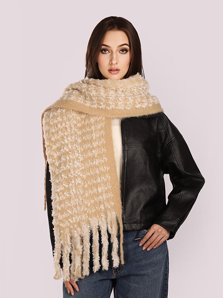 Women Winter Knitted Scarf Headscarf Lady Men Casual Hairy Tassel Warm Soft Scarve Mujer Male Foulard Wrap Shawl Fashion Korean