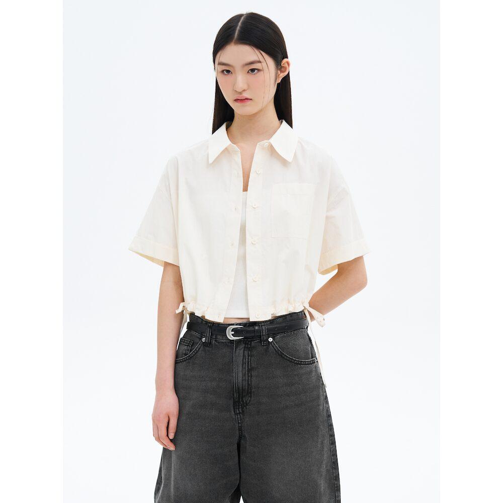 8Seconds Short-Sleeved Blouson Shirt In Ivory Ivory/Xs