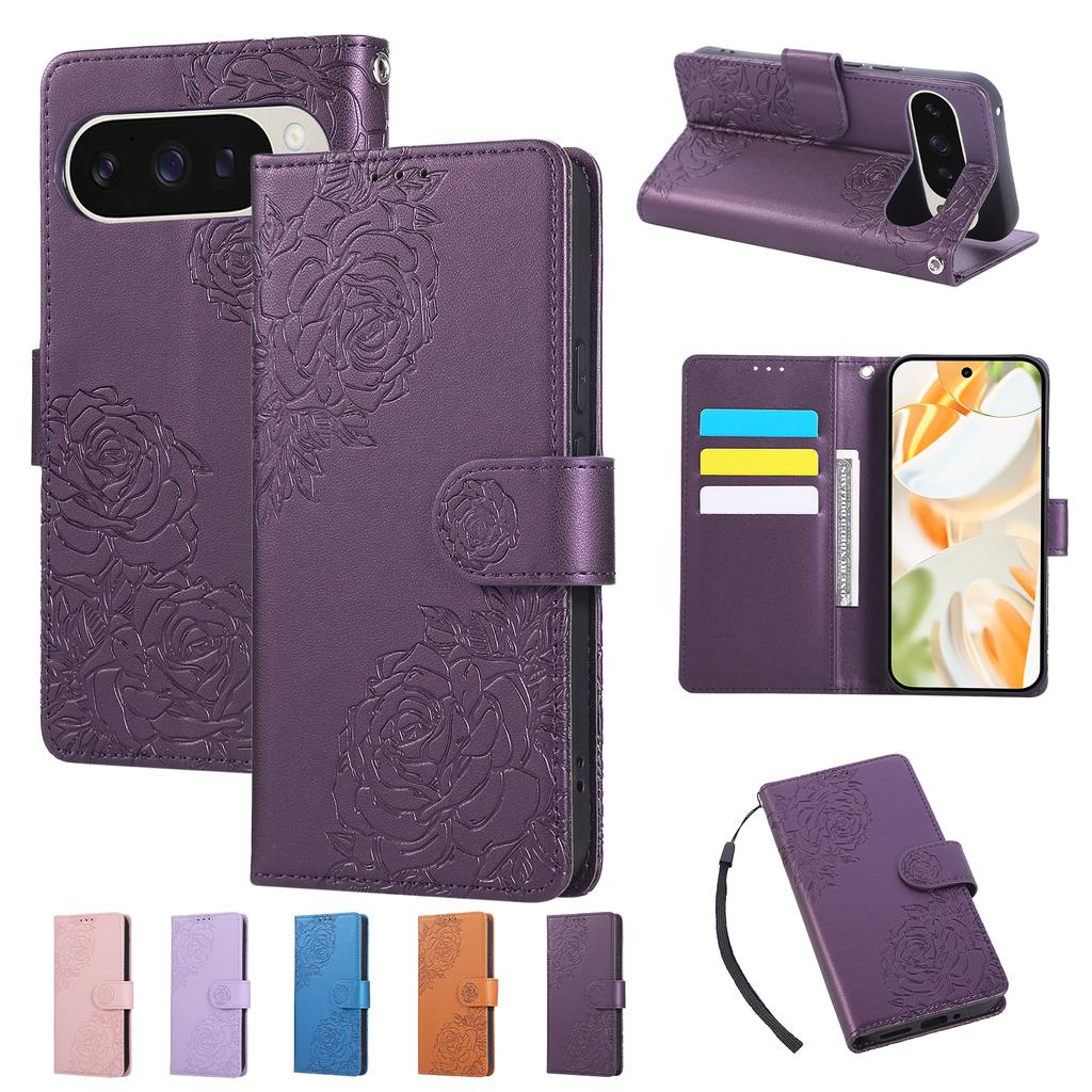 Fashion Flower Pattern Leather Case For Google Pixel 9 10 Pro XL Wallet Card Flip Magnetic Phone Cover For Pixel 9 8 Pro 9A 8A