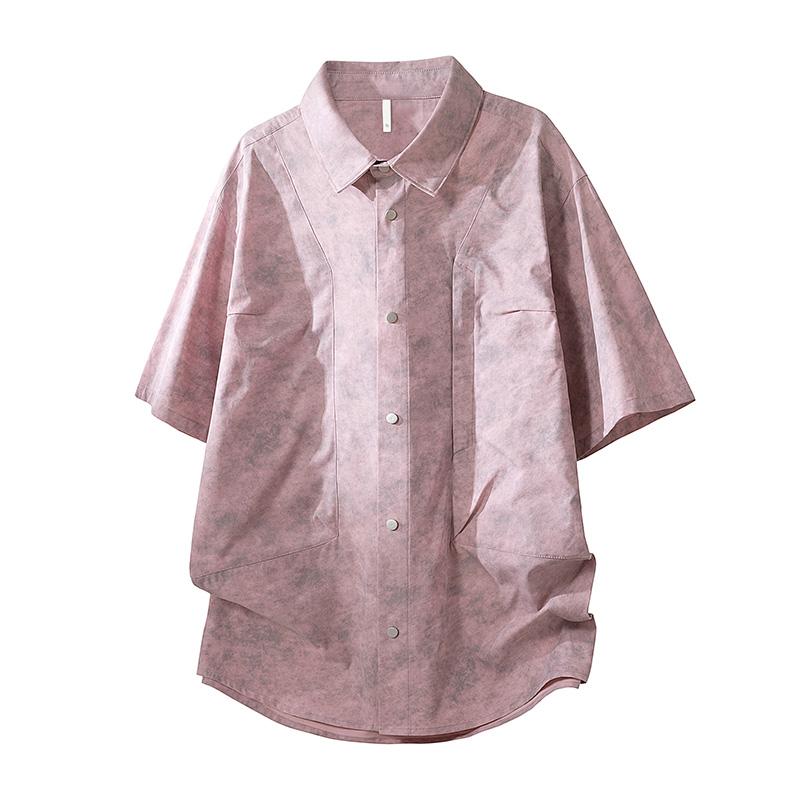 Retro Casual Collared Men's Summer Loose Plus Size Versatile Short Sleeved Shirt