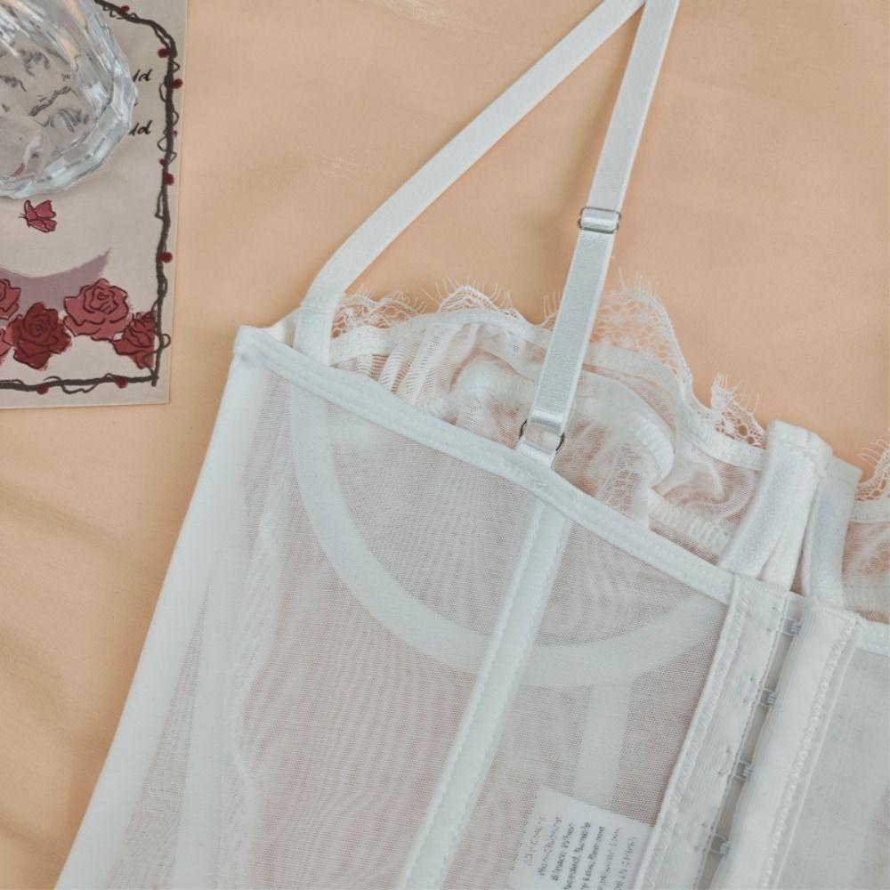Transparent Lace Camisole Slim fit Suspender Vest Spicy Girl Style Lace Corset  Travel