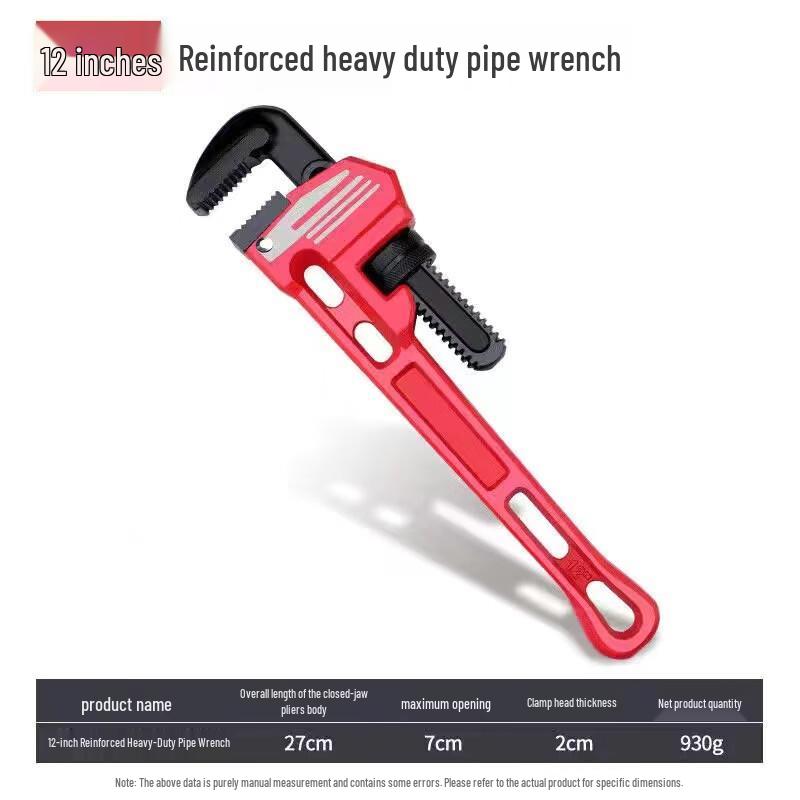 WEDO 12-inch Heavy-Duty Pipe Wrench CN plug (adapter included)
