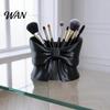 Durable Pen Cup Bow Holder 3D Printed Cute Pencil Cosmetic Brush Organizer Desktop Makeup for School Home Office Supplies Satin Texture