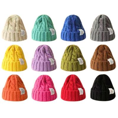 Gorro de Lã Torcido Adulto Feminino para Uso Diário no Inverno