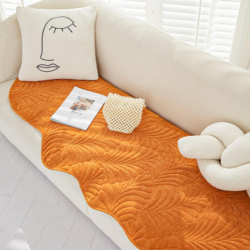 Chenille Leaves Printed Sofa Cover Pet Kids Sofa Mat Thicken Non-slip Couch Slipcover Universal Sofa Towel for Living Room Home