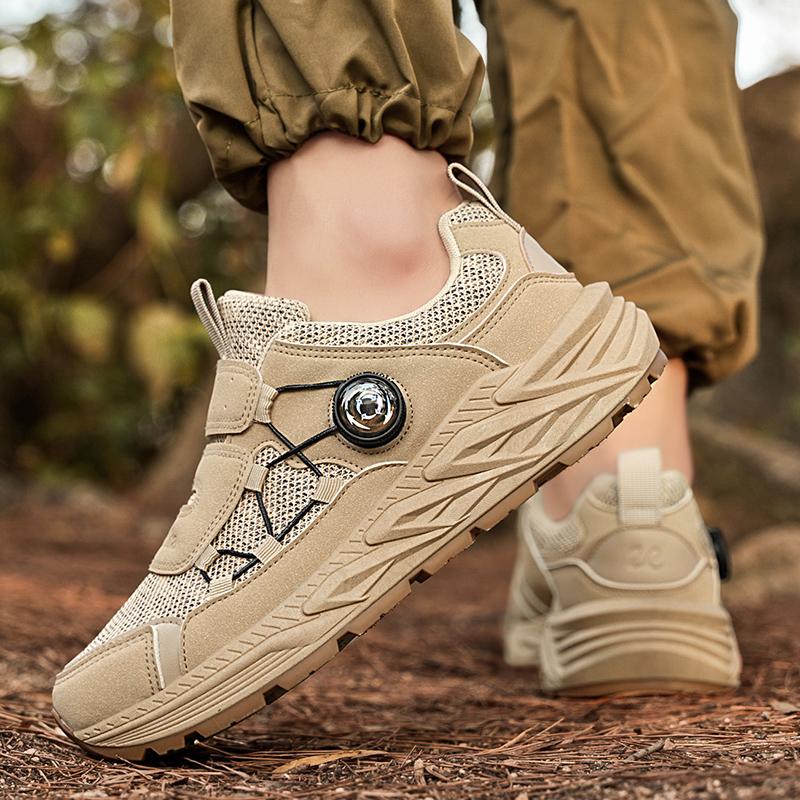 New Rotary Buckle Men's Trekking Shoes Outdoor Platform Hiking Shoes Men Climbing Shoes Mesh Breathable Walking Sneakers For Man