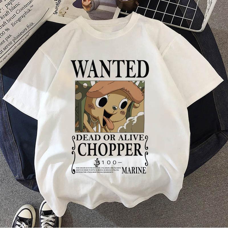 Japanese Anime One Piece Luffy T-Shirt Chopper Peripheral Clothes Men Cartoon T-shirt  Fashion Harajuku Ullzang Fashion Unisex Top