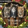 Wooden Charming 'Welcome To My Home' Cat-Themed Wooden Sign - for Door, Wall, Home, Room, Farmhouse, Street, Shop, Garage, Bar, Garden, and Coffee