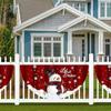 Fan Shaped Christmas Polyester Flags for Outdoor Decor, Colorful, Party- Home Use  -Yx