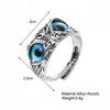 Anello Civetta Argento Occhi Regolabili Rosa