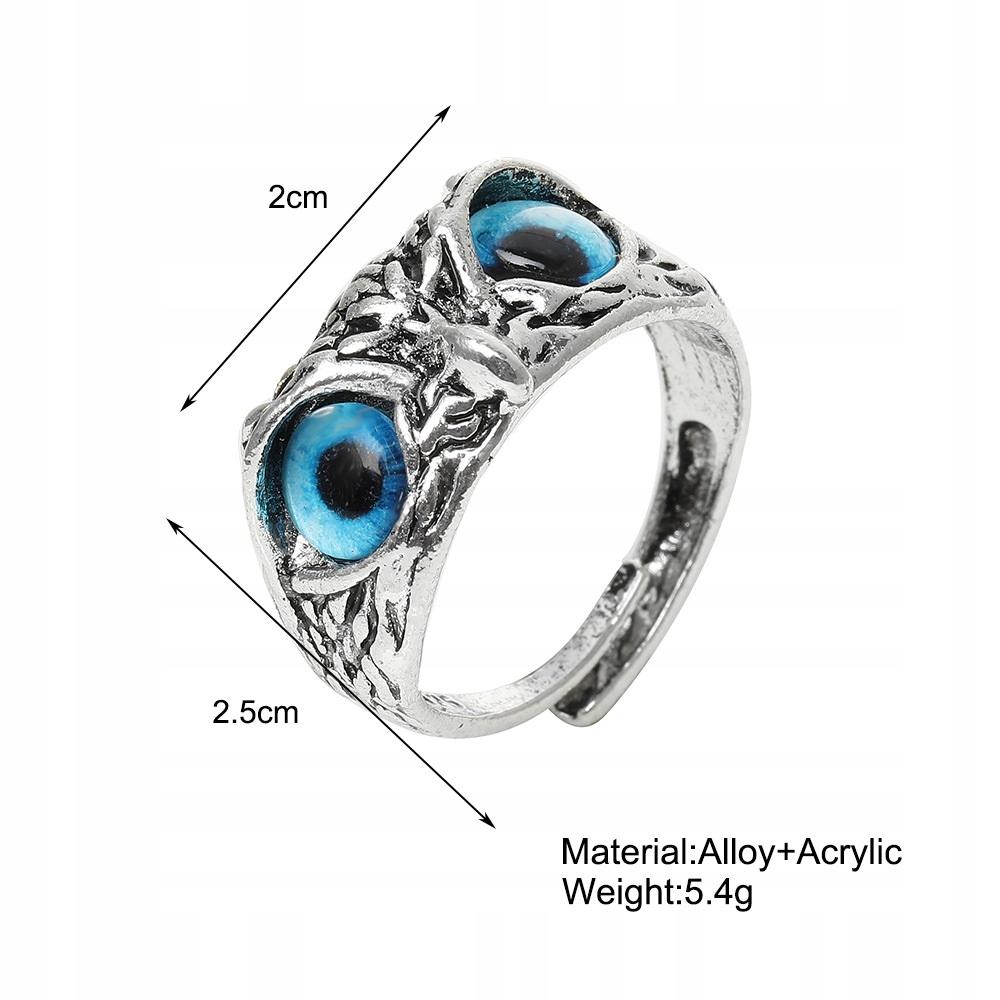 Anello Civetta Argento Occhi Regolabili Rosa