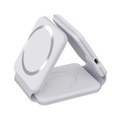 Foldable Adjustable 3 In 1 Strong Magnetic Wireless Charger For Magsafe iPhone 16 15 14 iWatch 8 AirPods Fast Charging Station