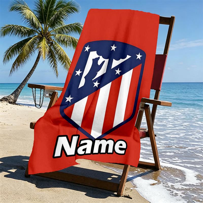 Custom Name Personalized Football Team Print Beach Towel, for Trip Camping Beach Party Home Decor, Birthday Gift for Family & Friends