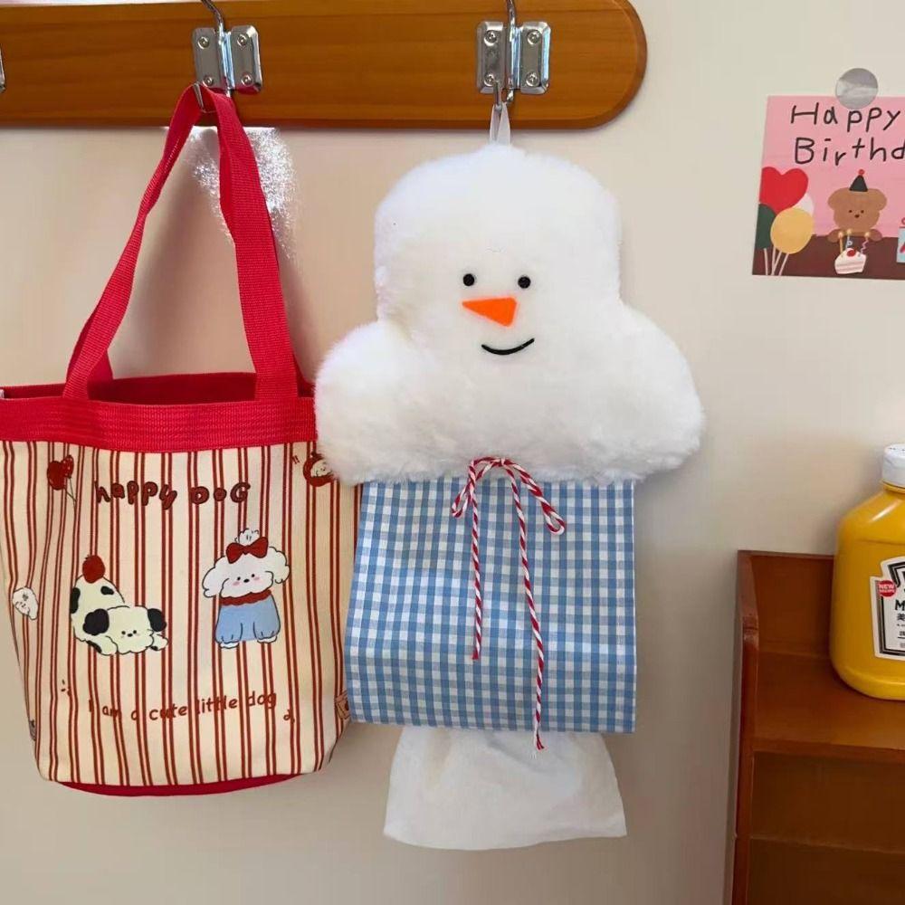 Wall Mounted Tissue Bag Snowman Tissue Hanger Cute Tissue Holder