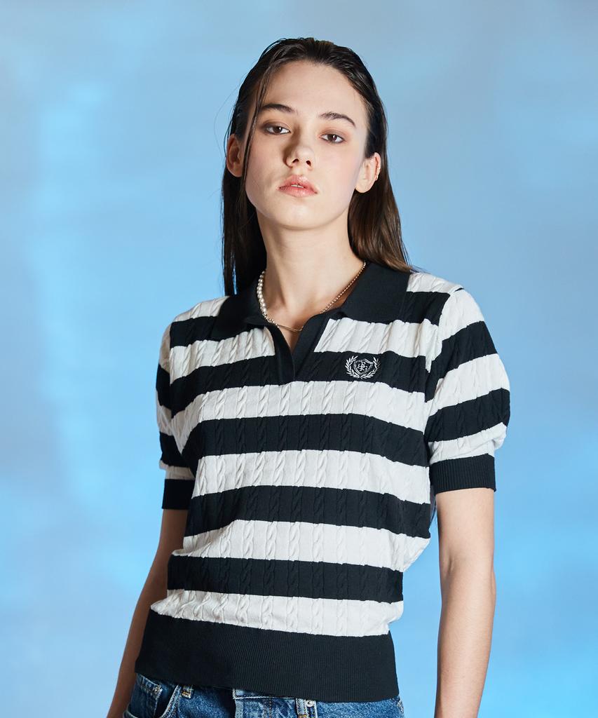 LARTIGENT L10 Stripe Puff Knit(Black)