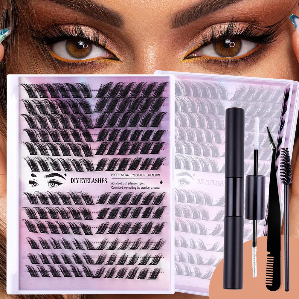 European & American Slanted Flying Fox Series Dense Cluster DIY False Eyelashes