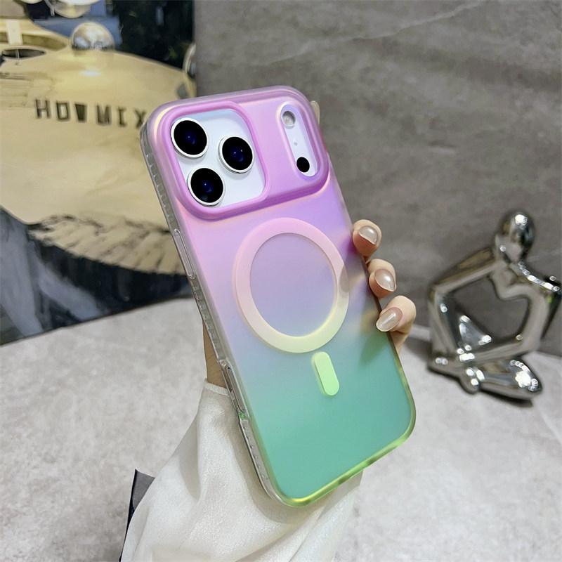 Aurora Gradient Magnetische Hülle für iPhone 17 Pro Max 15 14 13 12 16 Pro Max Plus 17 Air Magnetische Zweifarbige Abdeckung