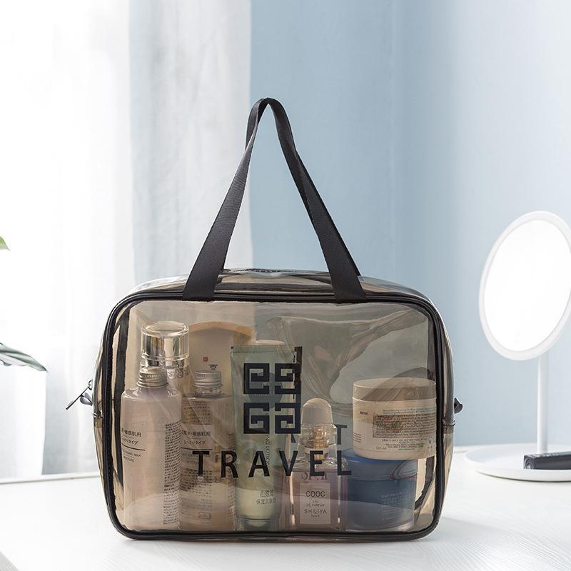 Transparent PVC Wet/Dry Separation Wash Bag Portable Large-Capacity Minimalist Travel Toiletry Set Storage Bag
