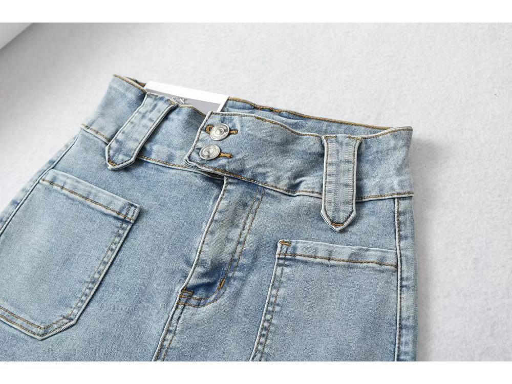 2023 Retro High-Waist Denim Shorts for Women – A-Line Slimming Straight Leg