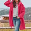 Giacca Colorata da Donna Casual Vestibilità Larga Cappotti con Bottoni Manica Lunga Capospalla con Tasca, Soprabito con Cappuccio