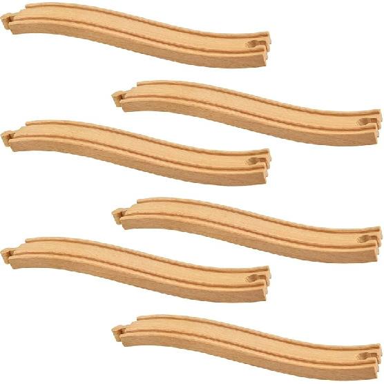 6 шт. Расширяемые деревянные рельсы для поезда Деревянные рельсы для поезда Расширение Совместимы с большинством рельсов для поезда Деревянные соединители рельсов для поезда для девочек и мальчиков 6pack