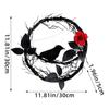 Outdoor Halloween Decoration Halloween Party Decoration Crow Rose Door Sign Hangers for Festival Parties Decoration