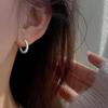 Elegant Women's Shimmering Hoop Earrings: High-End Geometric Studs