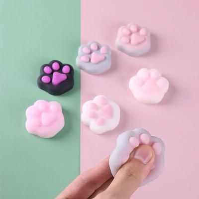 1 Stück Mini Niedliche Katzenpfote Quetschspielzeug TPR Kneif Dekompressionsspielzeug Langsames Zurückfedern Fidget Sensorikspielzeug für Kinder Erwachsene Geschenk