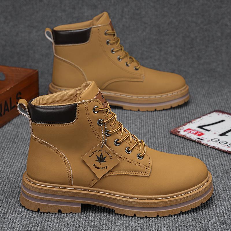 Large size Martin boots New British retro locomotive leather waterproof high-top boots