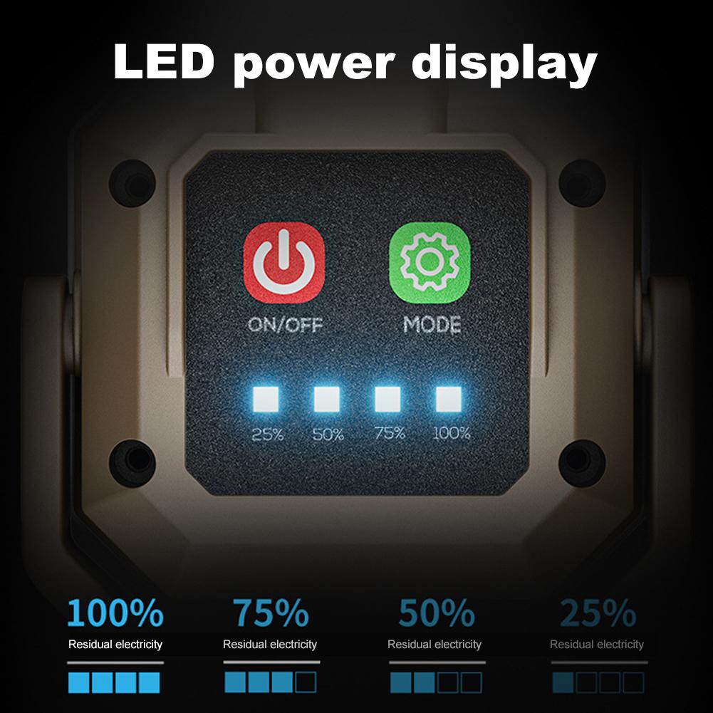 COB LED Inspection Light Waterproof Portable Torch Light with Magnetic Base Rechargeable for Car Repair Home Garage Emergency