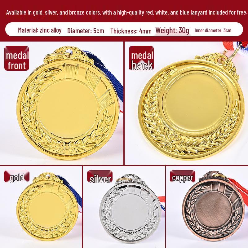Running Sports Medal – Gold, Silver, Bronze Alloy Wheat Ear Design
