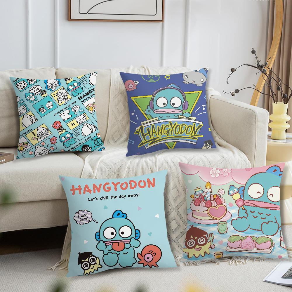 kawaii funny h-HangyodonS cushion cover Comfortable soft Pillow Case for Sofa Living Room Home office Decor Protective Covers