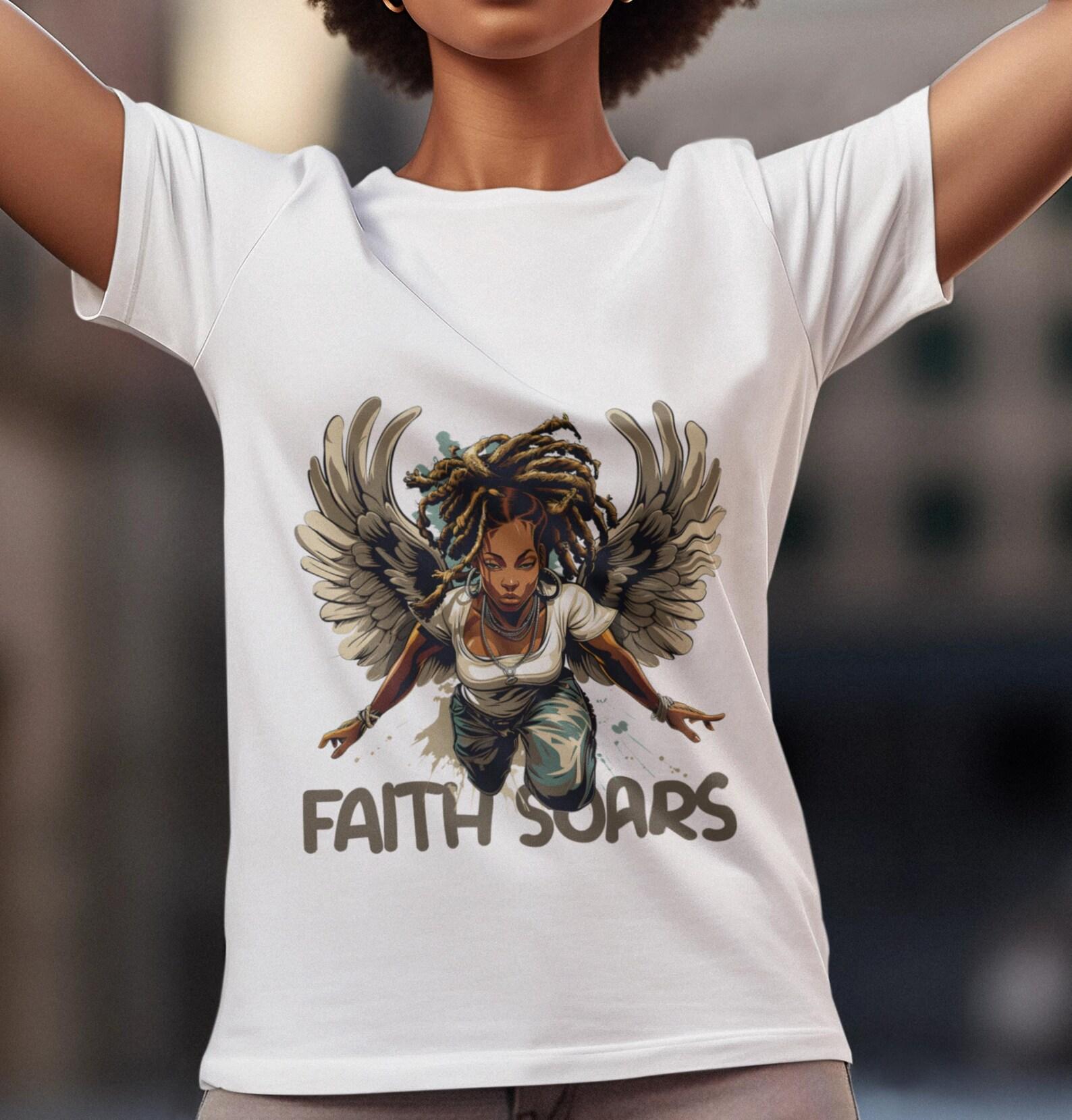 Faith Soars Angel T-Shirt: Christian Graphic Tee 3XL