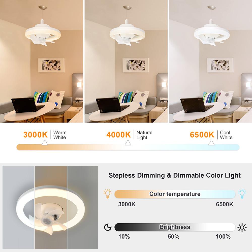 48W/60W Ceiling Fan With LED Lights E27 Remote Ceiling Lighting Bedroom Living Room Switch Control Home Lamps AC86-25V