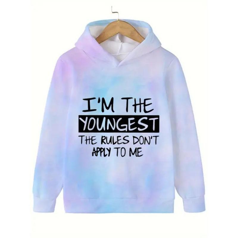 

2026 Spring and Autumn New Casual Comfortable and Versatile Color Letter Print Girls Hooded Sweatshirt 100cm белый