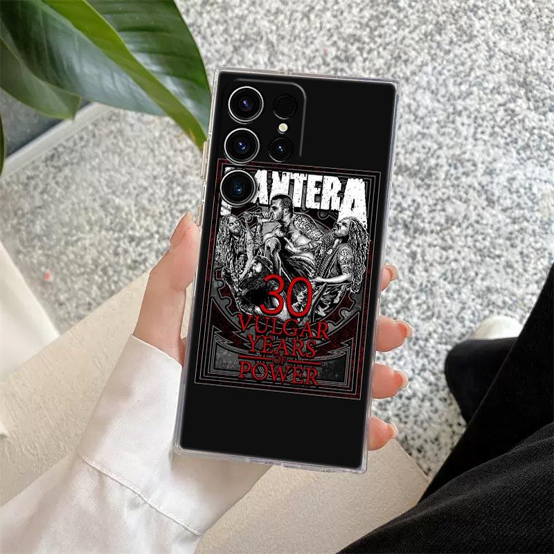 Dimebag Pantera Rock Band Phone Case S25Ultra For Samsung Galaxy S25 S24 S23 S21 Ultra S20 FE S22 Plus A35 A55 Case Clear Cover