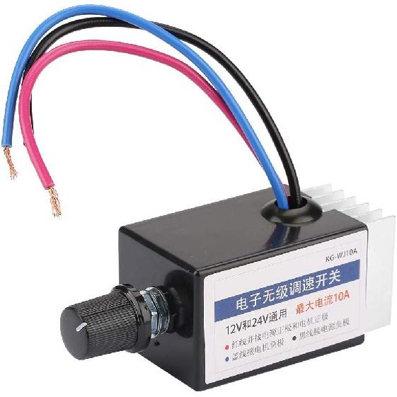 Universal DC 12V/24V Motor Controller Switch for Car Truck Fan Heater Control, Adjusting Speed of Automobile Fan Heater, Defroster, Fans, etc 10A