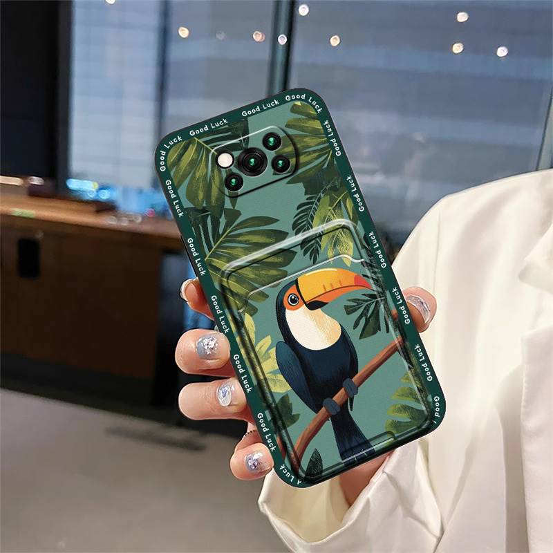 Card Bag Shockproof Phone Case For Xiaomi Poco X3 NFC/X3 Pro Waterproof Full Wrap Dirt-resistant Anti-dust Silicone Cute