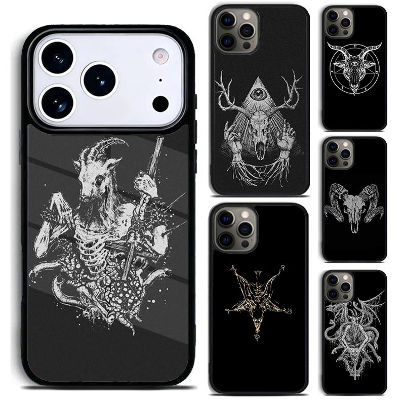Satanic scary skull Phone Case For iPhone 17,16e,15,14,13,12,11,Mini,Pro,MAX soft Silicone Cover