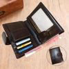 Men Faux Leather Wallet RFID Blocking Bi-fold Short Wallet Minimalist Slim Vintage Front Pocket Anti-Theft Credit Card Holder