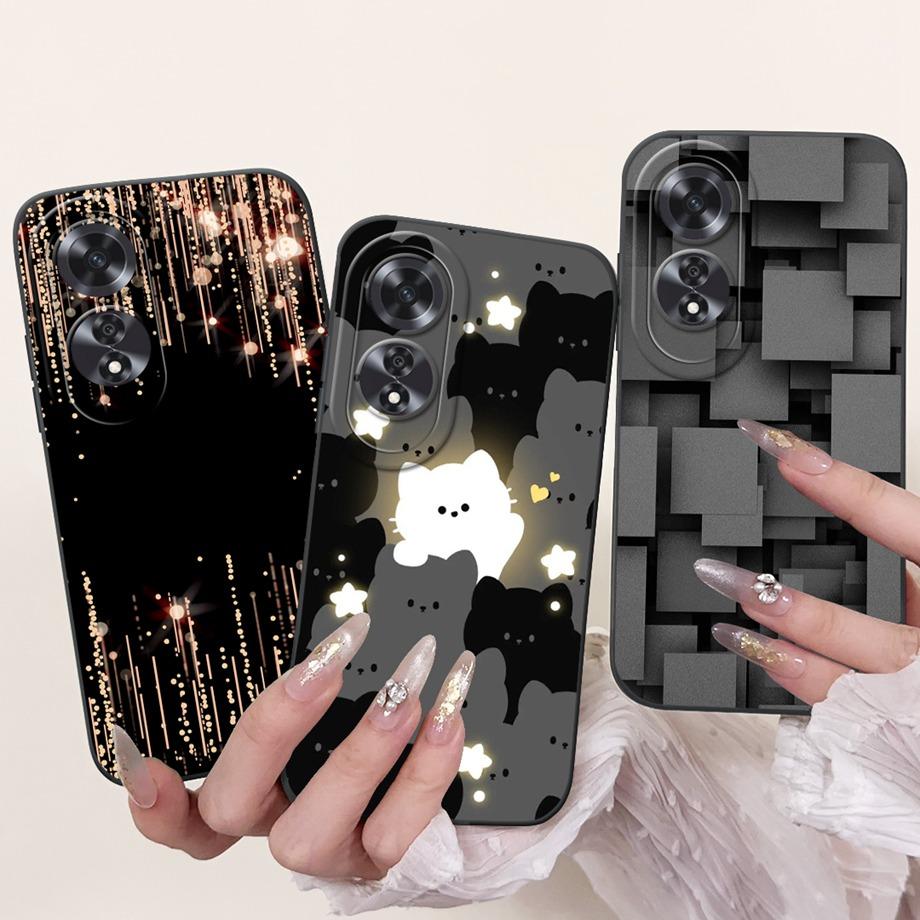 For Oppo A60 4G 5G CPH2631 Case Soft Silicone Back Cases Panda Marble Draagon Cat Astronaut Phone Cover For Oppo A80 5G CPH2639