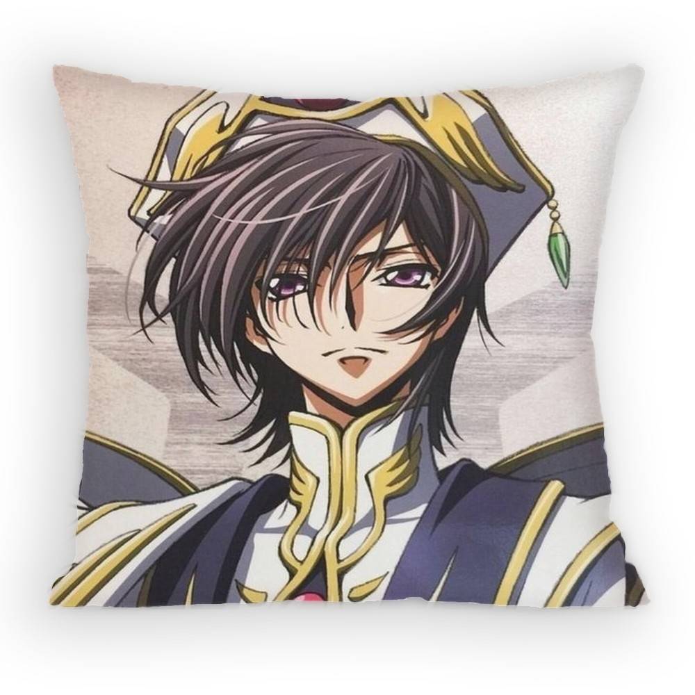 Anime Code Geass Lelouch Lamperouge Pillow Case Antidustmite Pillowcase Invisible Zipper Silky Short Plush Sofa Cushion Cover
