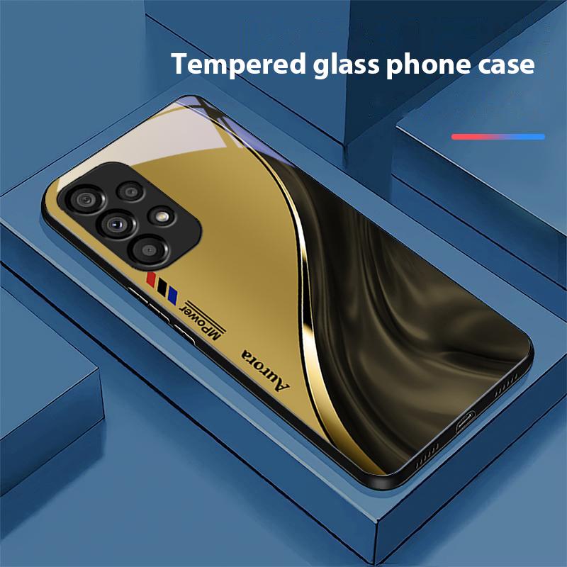 

Water Flow Pattern For Samsung Galaxy S 8 9 10 20 Plus 21 FE 22 23 24 Ultra S7 Edge Black Tempered Glass Phone Case Hard Shell For Samsung S22 Pro