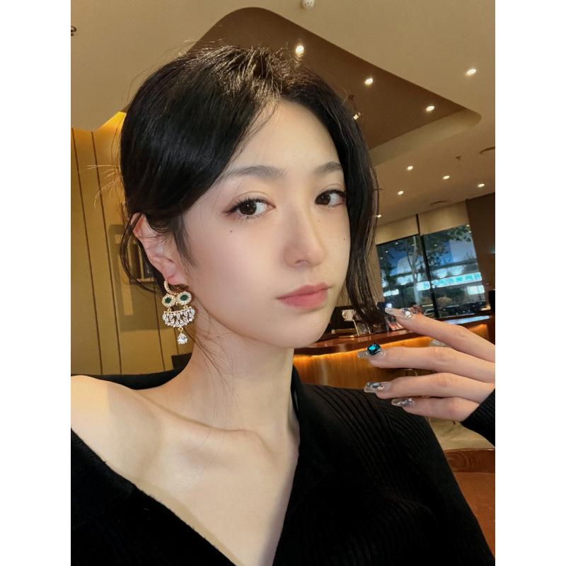 Elegant 2022 Trendy Owl Long Dangle Stud Earrings for Women – French Niche Style