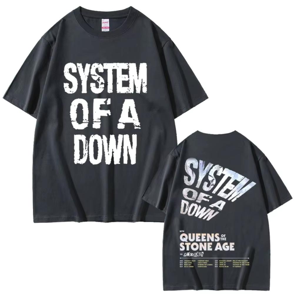 Limited System of A Down Tour 2026 Tshirts Men Women Rock Vintage Oversized T Shirts Mens Casual Cotton Short Sleeve Tshirts