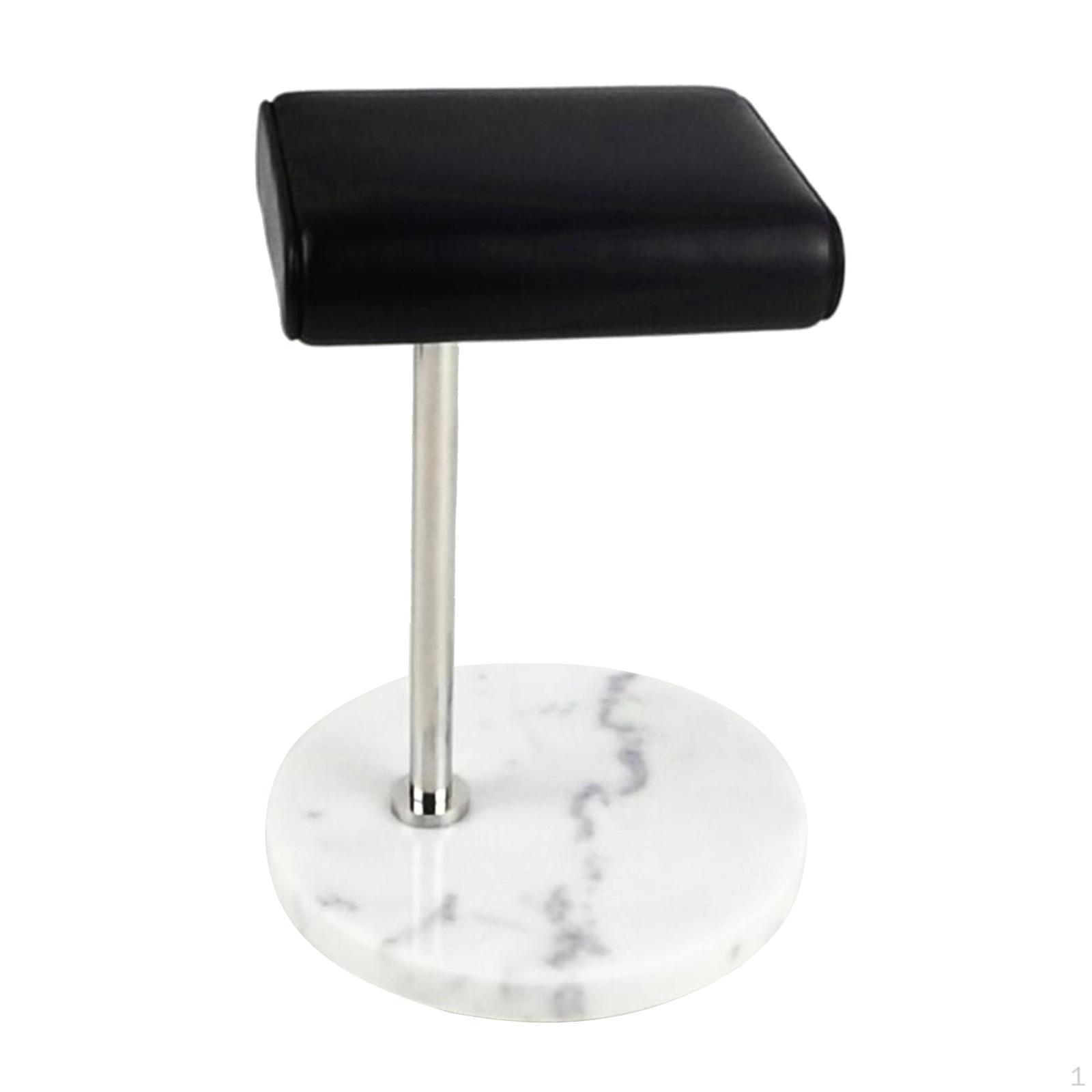

Amp; PU Leather Holder Watch Display Stand for Shop / Personal White marble silver pole