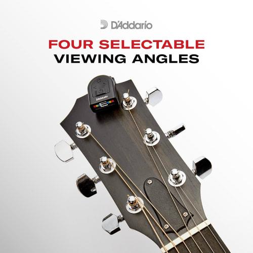 D'Addario Rechargeable Micro Headstock Tuner PW-CT-12RC, Chromatic Type, Full Color Display